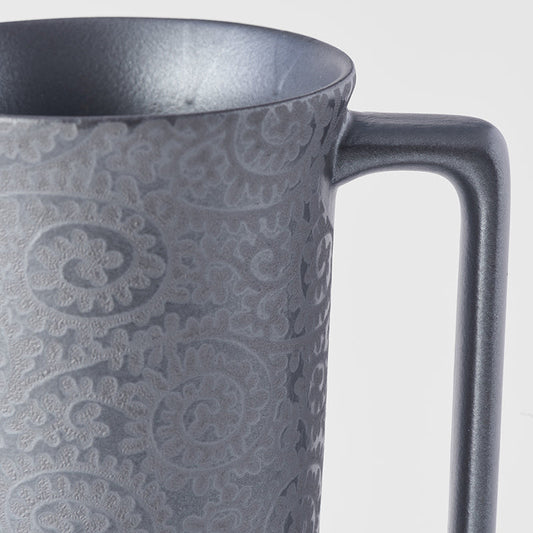 Mug with Handle 350ml Black Scroll Design V637-C1377