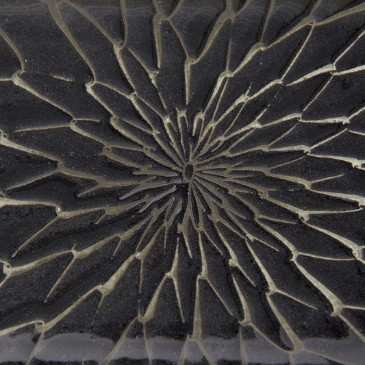 Sushi Plate 22cm Charcoal Net Design V637-C2142