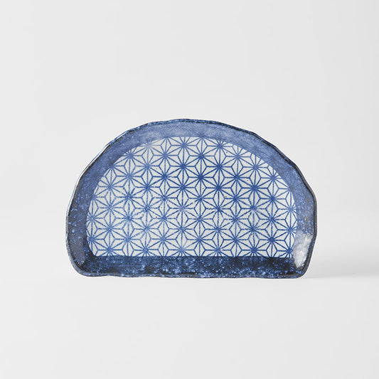 Plate Tempura 21cm Indigo Blue Starburst Design V637-C2146