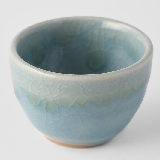Sake Cup 30ml Crazed Blue Glaze V637-C2948