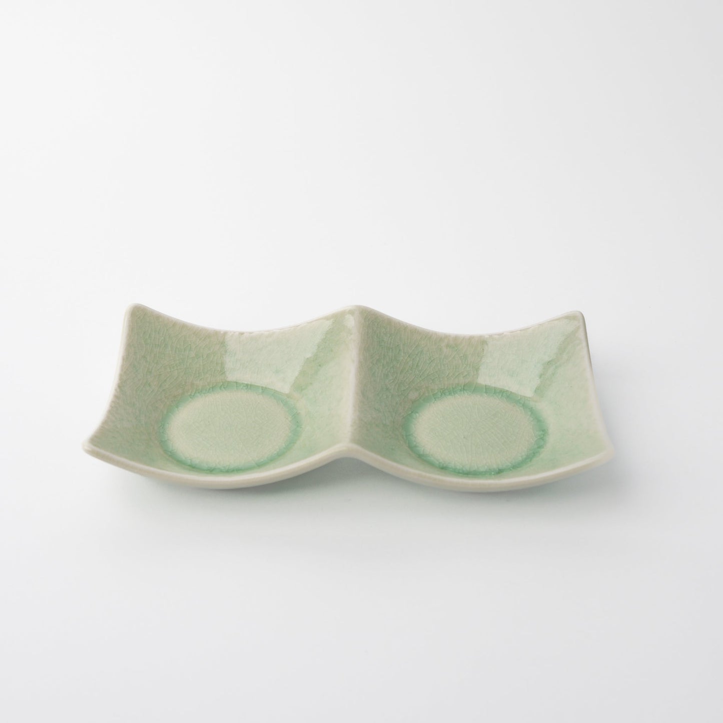 Two Section Sauce Dish Celadon Glaze V637-C3162