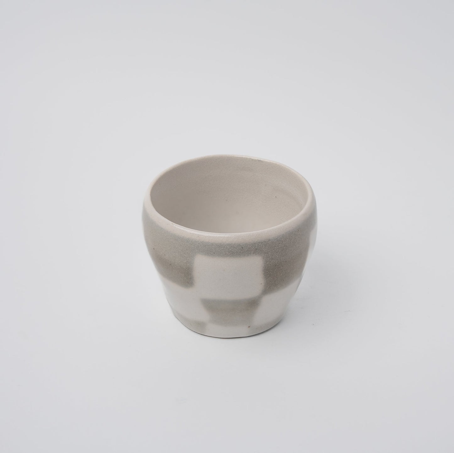 Cup 8cm 160ml Cream Grey Check Design V637-C7787