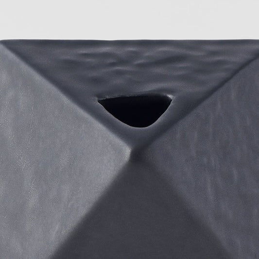 Vase Triangular 130ml Matte Black Glaze V637-C7917