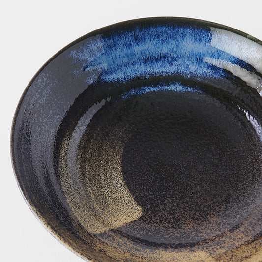Pasta Bowl Flat 23cm Gold Brushstroke Glaze V637-C8150