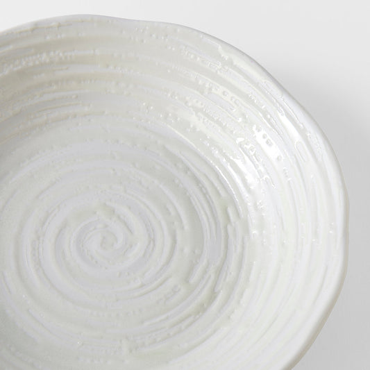 Bowl 23.5cm White Spiral Glaze V637-C8174