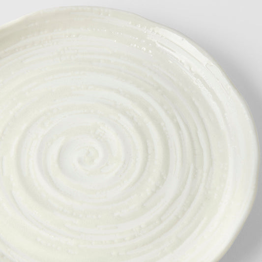 Side Plate 21.5cm White Spiral Glaze V637-C8176