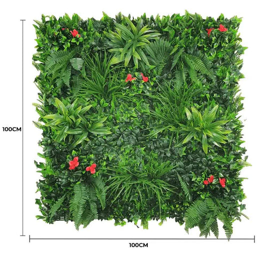 Elegant Red Rose Vertical Garden / Green Wall UV Resistant 100cm x 100cm V637-DP1156300