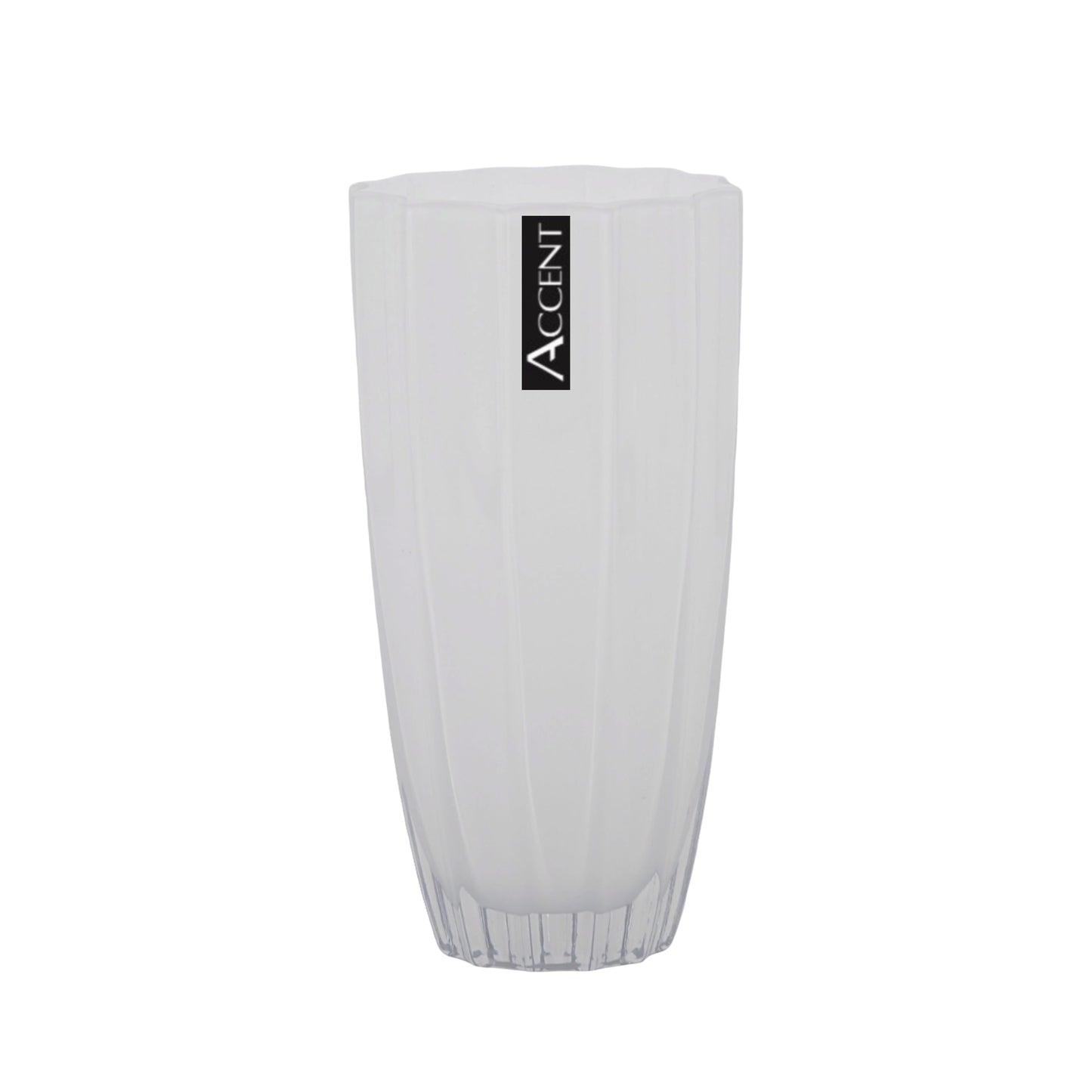 bulk 6 White Concave Ripple Vase 25cm V637-GVA38793