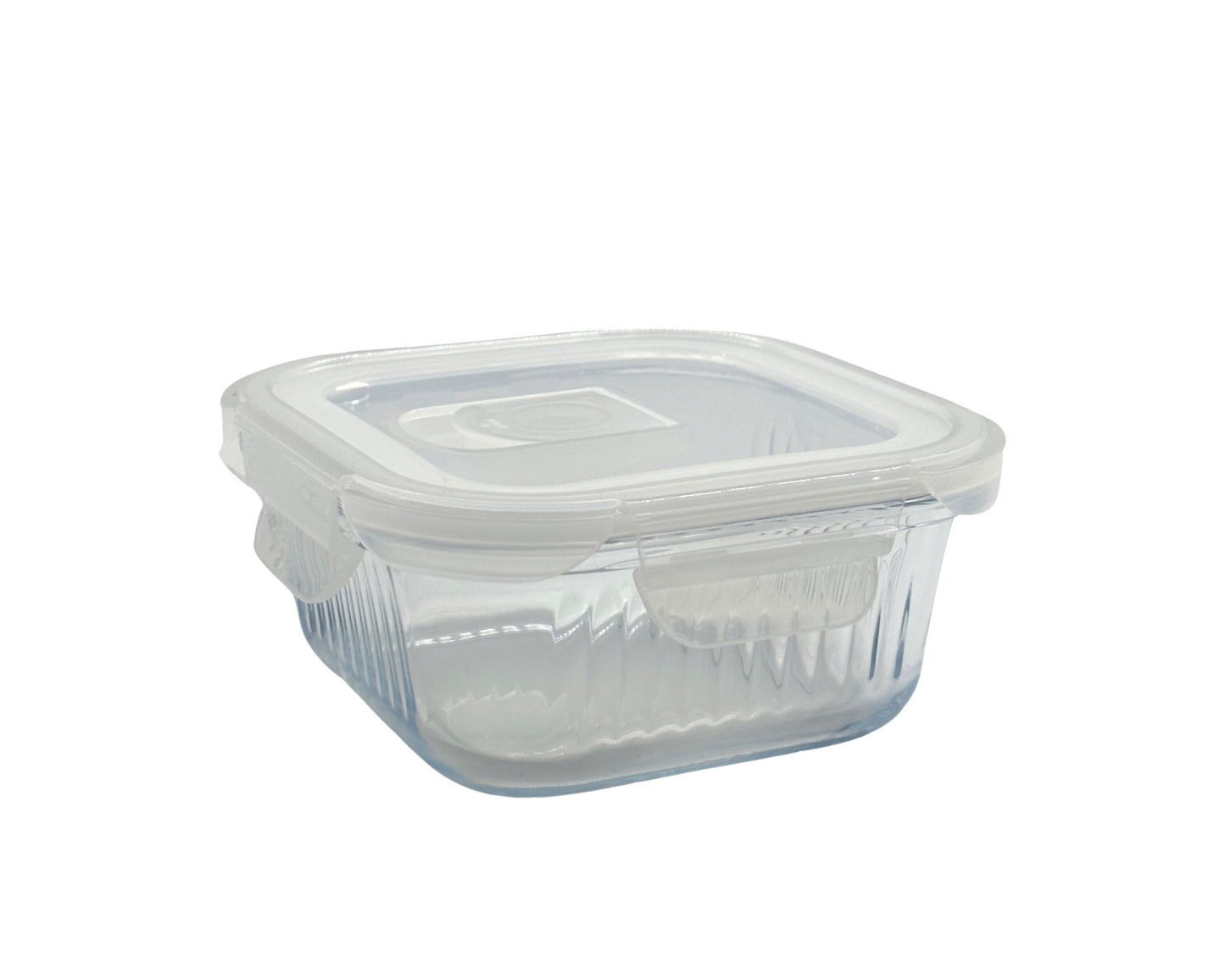 bulk 24 Borosilicate Glass Container W Lid Square 520ml 14x7cm V637-KIT35270