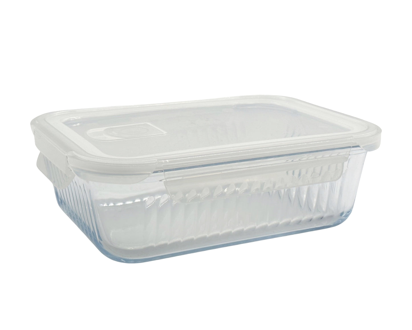 bulk 12 Borosilicate Glass Container W Lid Rect 1520ml 23x8cm V637-KIT35275