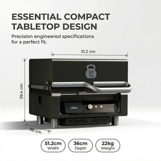 ASMOKE Essential Portable Wood Pellet Grill & Smart Smoker with 47L Premium Mini Fridge Bundle V642-XFAS-BNDL-ESS-GRL-FDG47