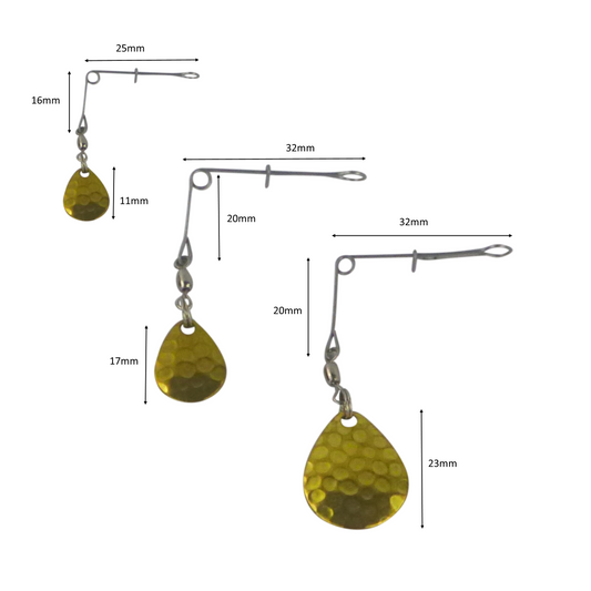 Swimerz Jig Spinner, Small, Hammered Brass, 5 Pack V658-93MC000270000
