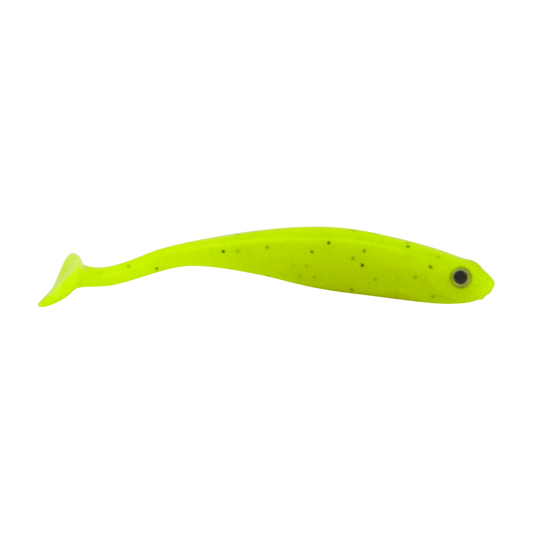 Swimerz Soft Shad 100mm Paddle Tail lure, Chartruese, 6 pack V658-93MC000350012
