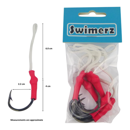 Swimerz 5/0 Single Assist Hooks, 6 pack V658-93MC000370105