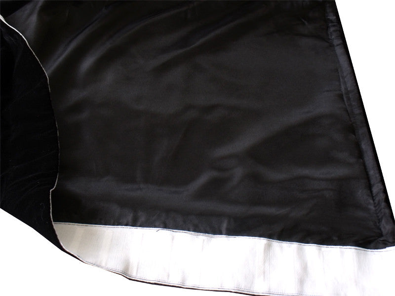 Long Large Thick Black Velvet Curtains 580x270cm+full liner,Blockout,Pinch Pleat V702-CNA7-1L BLACK