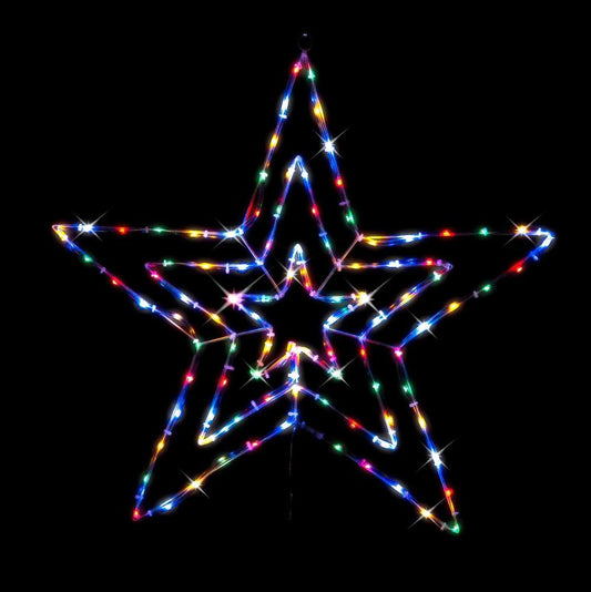 Solar LED Tubelight 3D Star Flash Multi V720-XL0748
