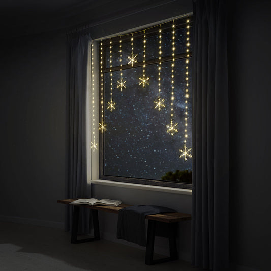 LED Snowflakes Curtain Lights avialable in 2 Colors - Cool White V720-XL1343