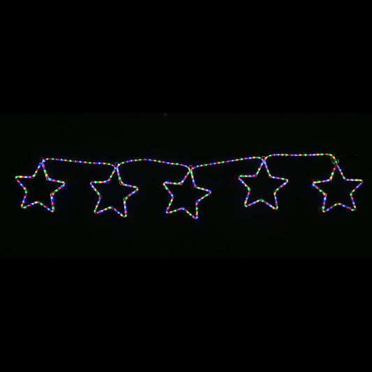 LED Ropelight 5 Stars Chain available in 2 Colors - Multicolor V720-XL1429M