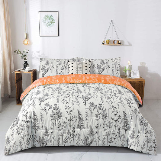 Charming Autumn Warm oranage 3 Pc Comforter & Pillow Cover Set V745-MAB010697AJ3