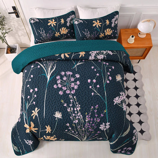 Abstract Quilted coverlet and pillowcovers set: Unique and Artistic - Queen size V745-MAC080728Q13U