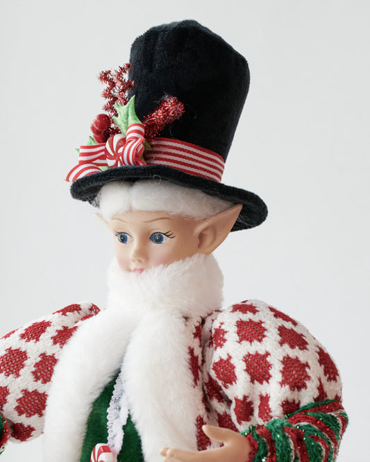 LUXURY CHRISTMAS CAROLLER ELF GREEN/RED 65CM V758-X3543