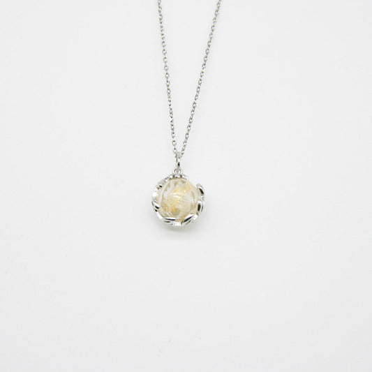 Gift Box - Aroma Necklace White Gold - Planet Stardust Crystal (Gold Clear) + Purify Oil Blend V760-GBAJ - 10