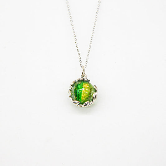 Gift Box - Aroma Necklace White Gold - Planet Aurum Verdant (Gold Green) + Purify Oil Blend V760-GBAJ - 2