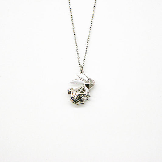 Gift Box - Rabbit White Gold Aroma Necklace + Purify Oil Blend V760-GBAJ - 34