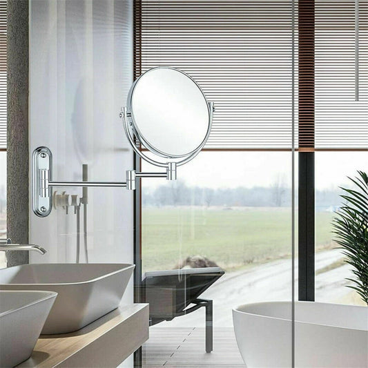 Extendable Wall-Mounted Makeup Mirror with 10x Magnification, Double-Sided V767-9LJJ03