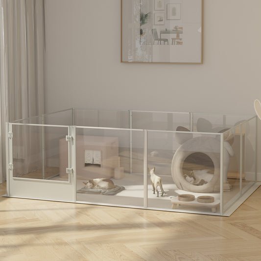 Versatile Sleek Thick Acrylic Pet Playpen Dog Puppies Run Kennel Rabbit Play Pen V767-XPETSYL-12S