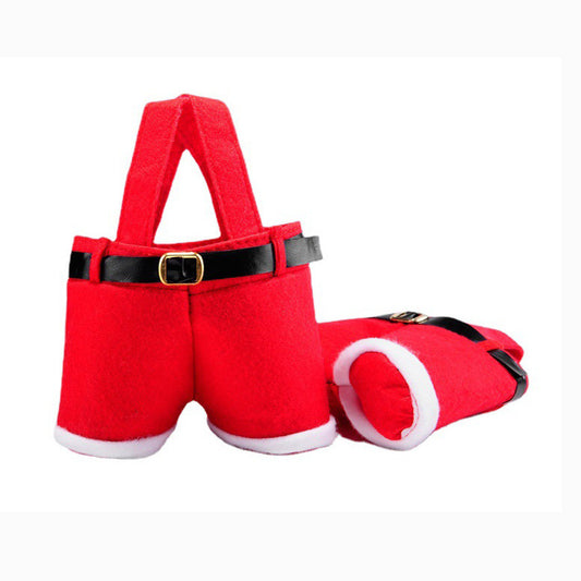 6pcs Big one Christmas Decoration Supplies, Christmas Pants, Gift Bags, Small Pants Candy Bags, Tote Bags, V888-ELOSUNG10359