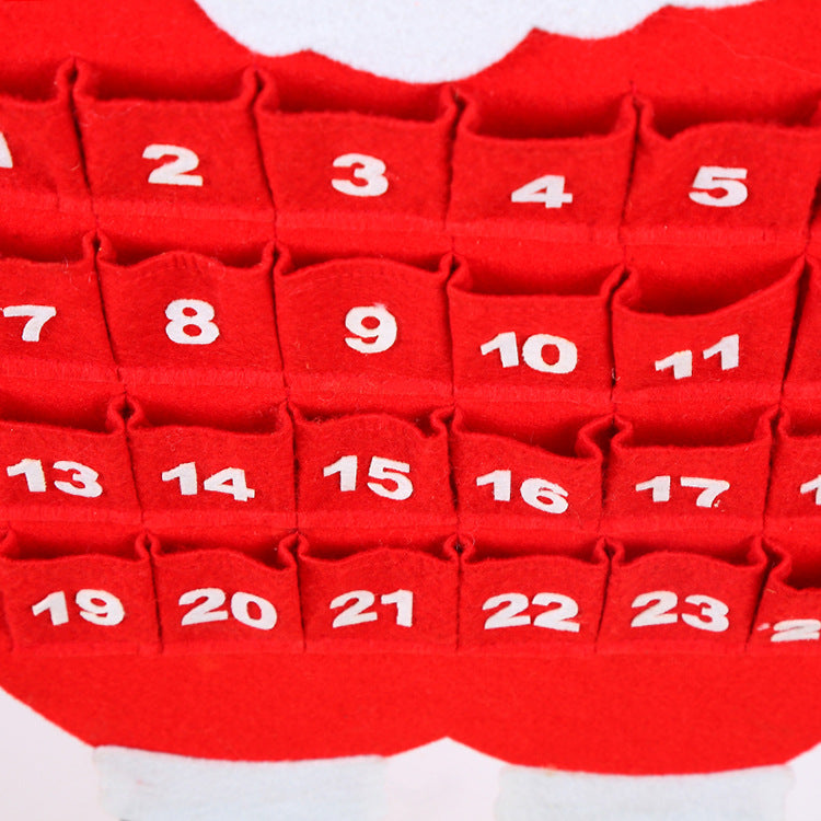 Santa Claus Advent Calendar - Felt Christmas Countdown with 24 Pockets for Kids V888-ELOSUNG11072