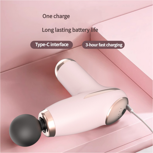 Pink Mini Portable Fascia Gun - 6-Speed Adjustable Muscle Massage Gun, Type-C Charging, 5W Power V888-ELOSUNG11837