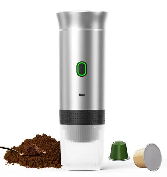 Black Portable Espresso Coffee Machine - Universal 3-in-1 Capsule, Coffee Powder, and Espresso Maker V888-ELOSUNG12238