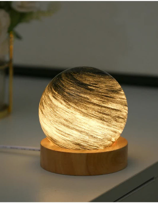 Sunset LED Planet Night Light with Wooden Base, USB Rechargeable V888-ELOSUNG12866