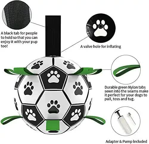 15*15cm Interactive Dog Toy Soccer Ball with Rope | Outdoor Fetch & Tug Play for Dogs | Training & Exercise V888-ELOSUNG13025