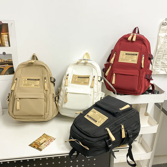 Red Stylish and Simple Backpack for High School and College Students - Trendy Women's Casual Backpack for V888-ELOSUNG13087