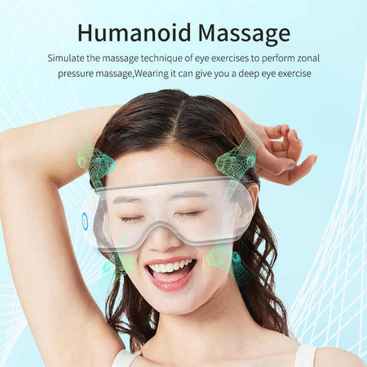 Pink Air Compression Eye Massager, Heated Eye Massager with Vibration & Bluetooth Music, Portable Eye Care V888-ELOSUNG13421