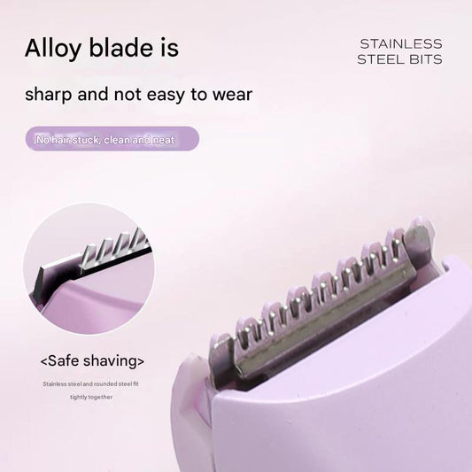Purple Portable Wireless Electric Hair Remover - Dual-Head Rechargeable Mini Shaver for Women's Sensitive V888-ELOSUNG13457