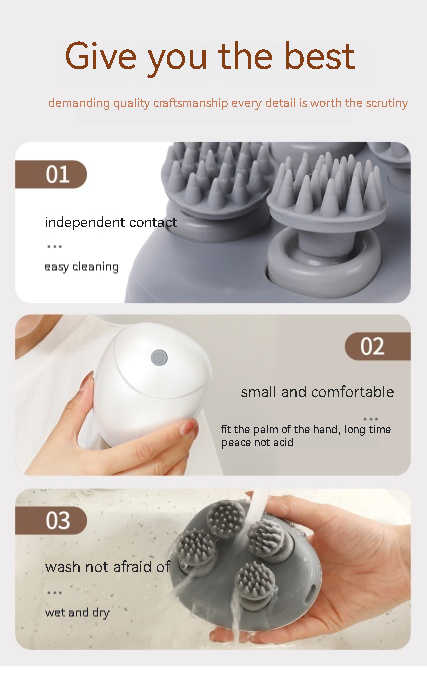 Green Mini Electric Head Massager - Portable 3D Massage Device, Waterproof, Multifunctional Relaxation & Pet V888-ELOSUNG13674