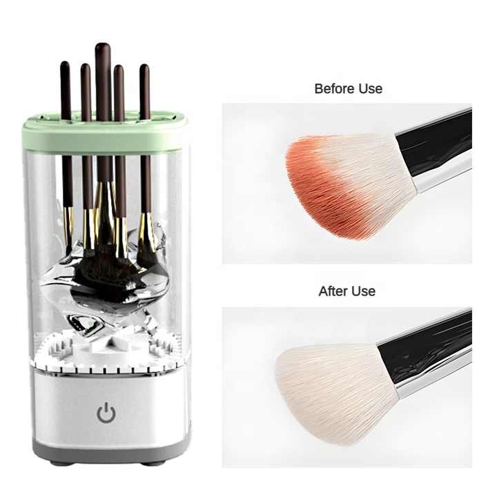 White Electric Makeup Brush Cleaner and Dryer - USB Automatic Household Cleaning Device with UV Sterilization V888-ELOSUNG13694