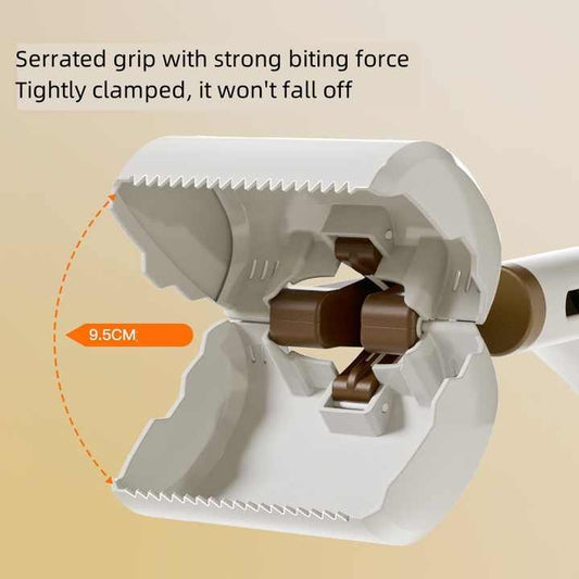 Beige Portable Dog Poop Scooper with Large 9.5cm Opening, Ergonomic Handle, Lightweight 320g Pet Waste Picker V888-ELOSUNG13872