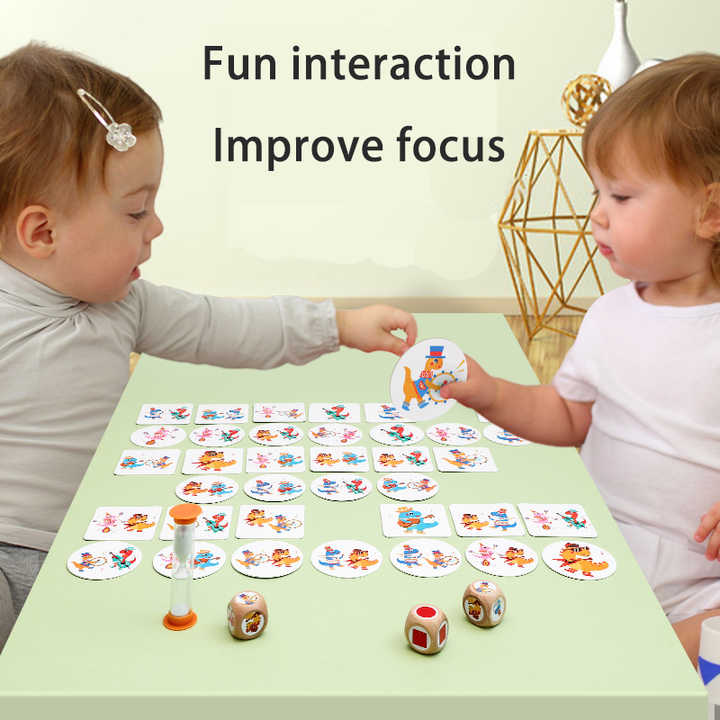 Dinosaur Circus Matching Game for Kids with Wooden Dice and Timer V888-ELOSUNG15430