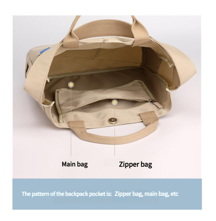Apricot Minimalist Nylon Tote Bag with Adjustable Shoulder Strap, Large Capacity V888-ELOSUNG15499