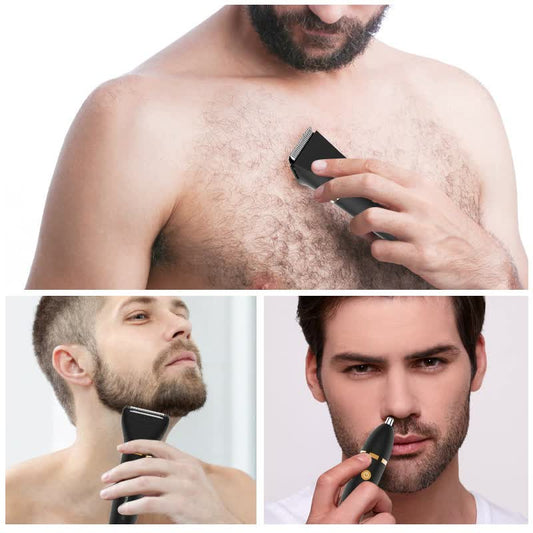 3-in-1 Waterproof Rechargeable Electric Hair Trimmer Set for Men - Professional Grooming Kit V888-ELOSUNG15611
