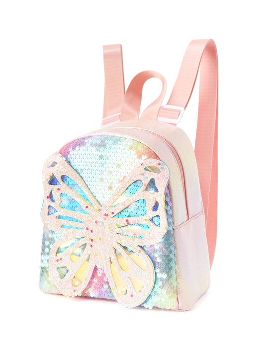 Glitter Butterfly Sequin Backpack - Sparkling Small Backpack for Kids V888-ELOSUNG15895