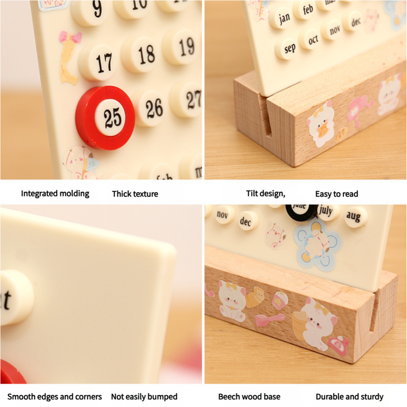 Black DIY Ring Perpetual Calendar - Creative Acrylic Desktop Calendar with Adjustable Rings V888-ELOSUNG15993