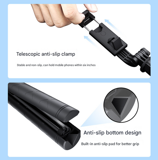 Double Light 3-in-1 Bluetooth Selfie Stick with Tripod and Remote Control - Adjustable for Smartphones V888-ELOSUNG16113