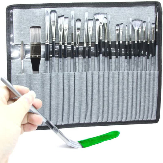 Professional Artist Brush Set with Portable Roll-Up Canvas Case - 36 x 26 cm V888-ELOSUNG16293