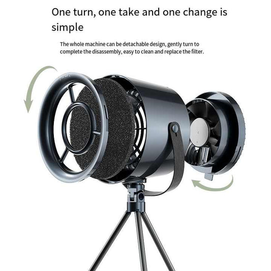 White Portable Retro-Style Desktop Air Purifier with Tripod Stand V888-ELOSUNG16443